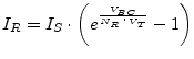 $\displaystyle I_R = I_S\cdot \left(e^{\frac{V_{BC}}{N_R\cdot V_T}} -1\right)$