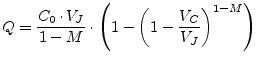 $\displaystyle Q = \dfrac{C_0\cdot V_J}{1-M}\cdot\left(1-\left(1 - \dfrac{V_C}{V_J}\right)^{1-M}\right)$