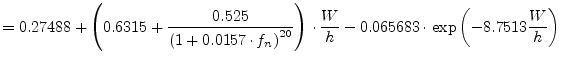 $\displaystyle = 0.27488 + \left(0.6315 + \frac{0.525}{\left(1 + 0.0157\cdot f_{...
...}\right)\cdot \frac{W}{h} - 0.065683 \cdot \exp\left(-8.7513\dfrac{W}{h}\right)$